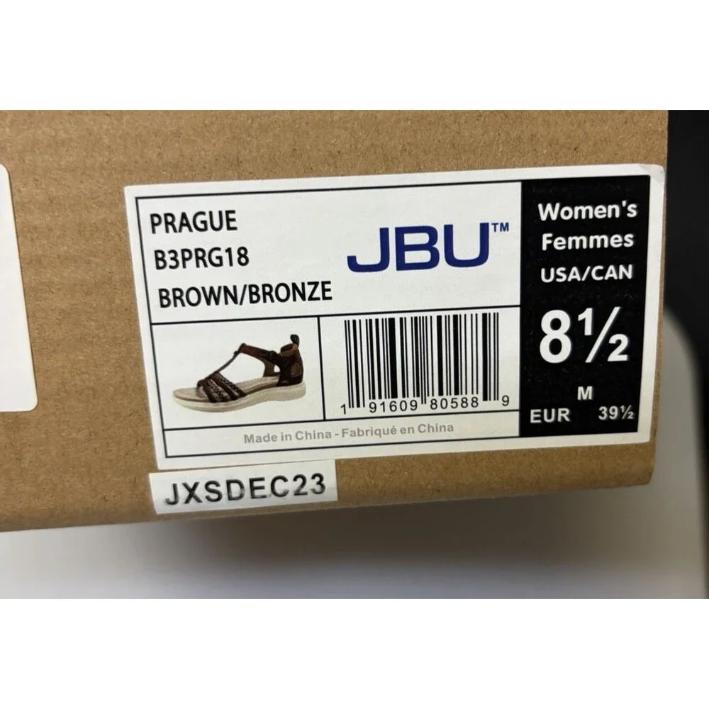 JBU Jambu Prague Women’s Sandal Size 8.5M Braided Two Tone Brown & Bronze New